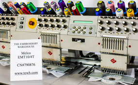 ID#1321 - Melco EMT 10/4T Commercial Embroidery Machine.  Year  : 4 : 10 - www.TheEmbroideryWarehouse.com